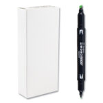 Tombow Highlighters, Yellow Green Ink, BulletChisel Tip, Yellow Green Barrel, 10Box (TOM56415)
