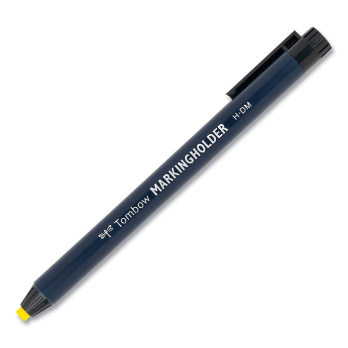 Tombow Wax-Based Marking Pencil, 4.4 mm, Yellow Wax, Navy Blue Barrel, 10Box (TOM51534)