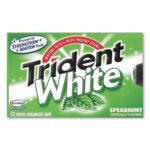 Trident Sugar-Free Gum, White Spearmint, 16 SticksPack, 9 PacksBox (CDBAMC67610)