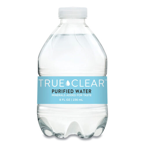 True Clear Purified Bottled Water, 8 oz Bottle, 24 BottlesCarton, 182 CartonsPallet (TCL8OZ24PLT182)