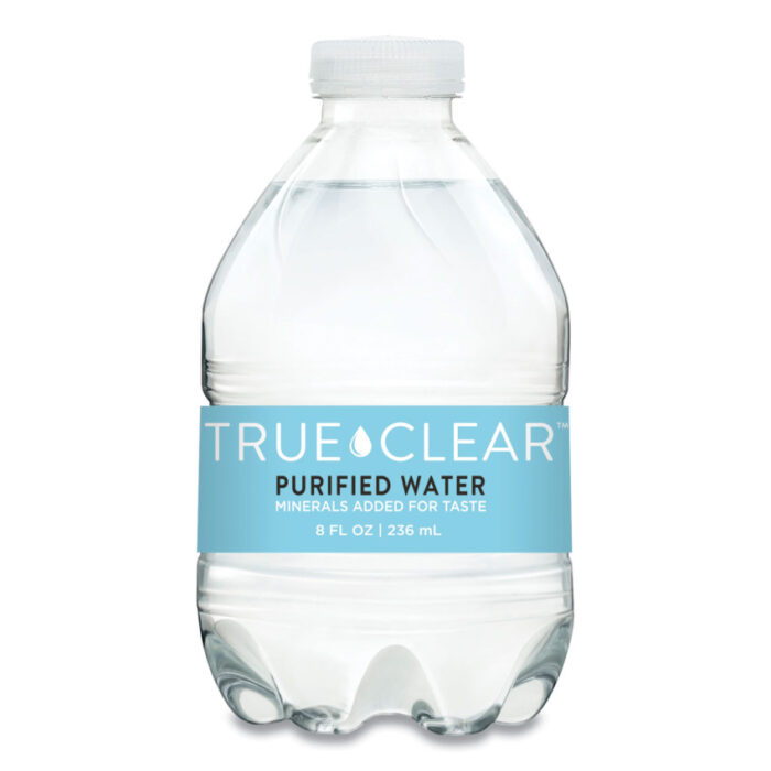 True Clear Purified Bottled Water, 8 oz Bottle, 24 BottlesCarton, 182 CartonsPallet (TCL8OZ24PLT182)