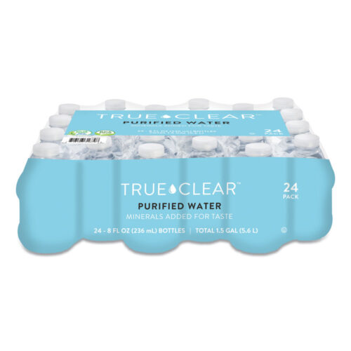 True Clear Purified Bottled Water, 8 oz Bottle, 24 BottlesCarton, 182 CartonsPallet (TCL8OZ24PLT182)