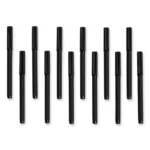 U Brands Catalina Soft Touch Porous Point Pen, Stick, Fine 0.7 mm, Black Ink, Black Barrel, Dozen (UBR5007U0124)