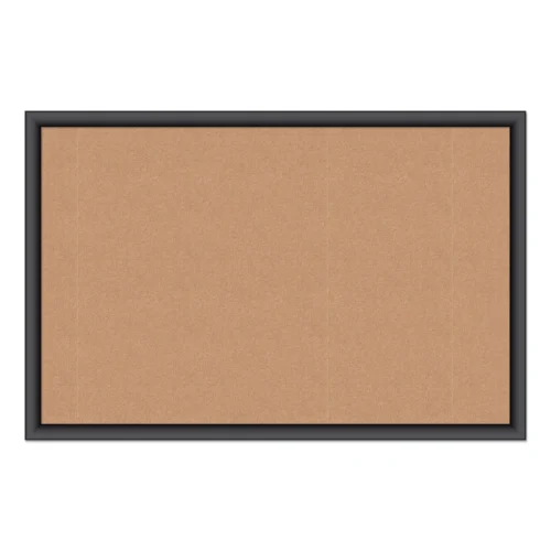 U Brands Cork Bulletin Board, 35 x 23, Tan Surface, Black Frame (UBR301U0001)