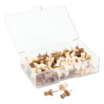U Brands Fashion Push Pins, Wood, Assorted, 0.38, 100Pack (UBR3085U0624)