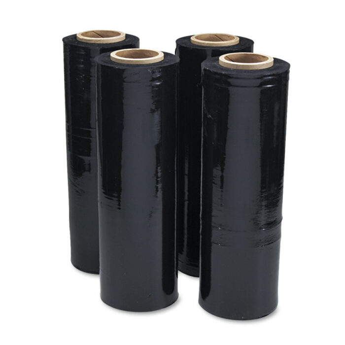 Universal Black Stretch Film, 18 x 1,500 ft Roll, 20 mic (80-Gauge), 4Carton (UNV62120)