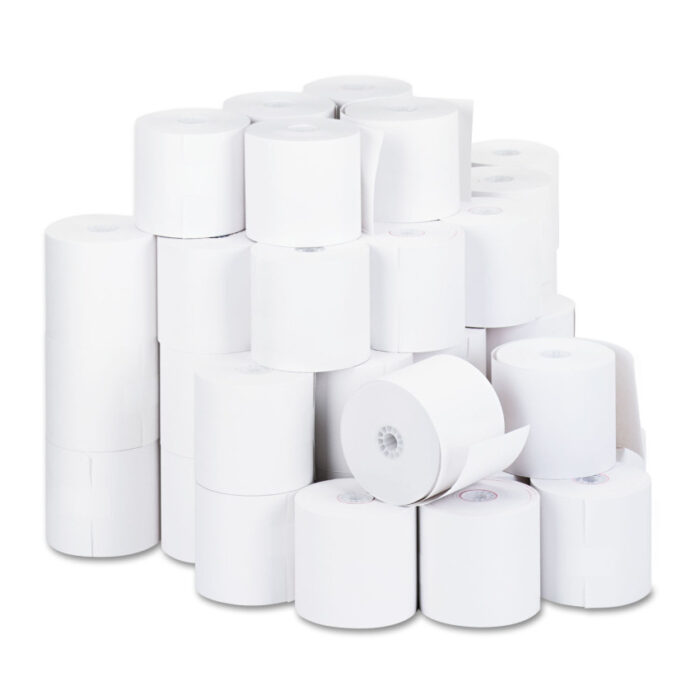 Universal Impact and Inkjet Print Bond Paper Rolls, 0.5 Core, 2.75 x 190 ft, White, 50Carton (UNV32000)