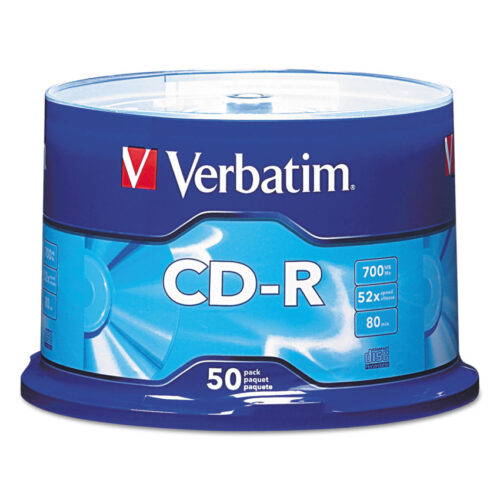 Verbatim CD-R Recordable Disc, 700 MB80min, 52x, Spindle, Silver, 50Pack (VER94691)