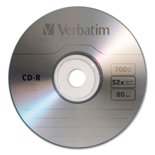 Verbatim CD-R Recordable Disc, 700 MB80min, 52x, Spindle, Silver, 50Pack (VER94691)