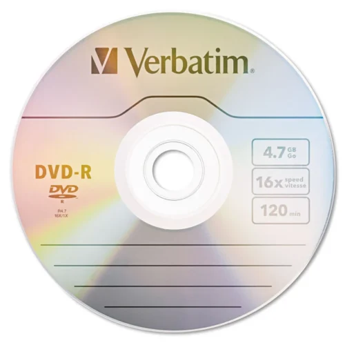 Verbatim DVD-R Recordable Disc, 4.7 GB, 16x, Spindle, Silver, 50Pack (VER95101)