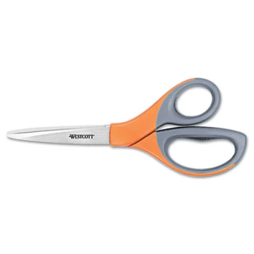 Westcott Elite Series Stainless Steel Shears, 8 Long, 3.5 Cut Length, Straight Orange Handle (ACM41318)