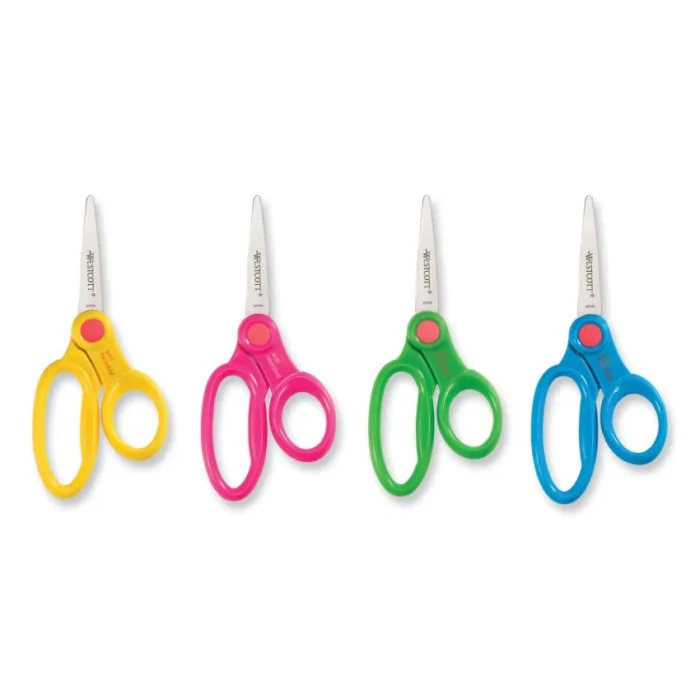 Westcott Kids' Scissors with Antimicrobial Protection, Pointed Tip, 5 Long, 2 Cut Length, Randomly Assorted Handle Color (ACM14607)