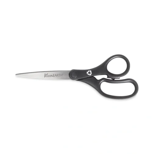 Westcott KleenEarth Basic Plastic Handle Scissors, 8 Long, 3.25 Cut Length, Straight Black Handle, 3Pack (ACM15585)