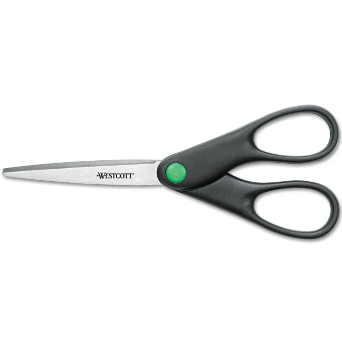 Westcott KleenEarth Scissors, 7 Long, 2.75 Cut Length, Straight Black Handle (ACM44218)