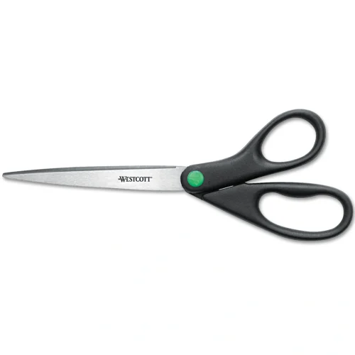 Westcott KleenEarth Scissors, 9 Long, 3.75 Cut Length, Straight Black Handle (ACM13138)