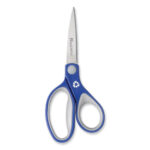 Westcott KleenEarth Soft Handle Scissors, 7 Long, 2.25 Cut Length, Straight BlueGray Handle (ACM15553)