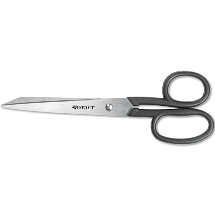 Westcott Kleencut Stainless Steel Shears, 8 Long, 3.75 Cut Length, Straight Black Handle (ACM19018)