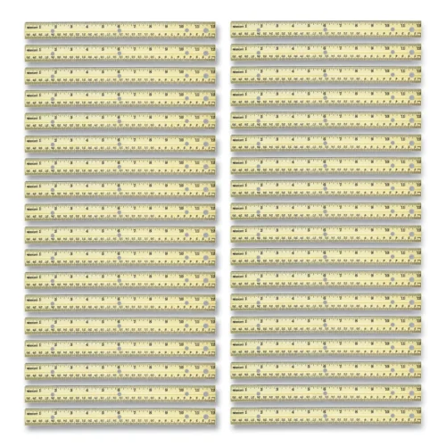 Westcott Three-Hole Punched Wood Ruler, StandardMetric, 12 (30 cm) Long, Natural Wood, 36Box (ACM17724)