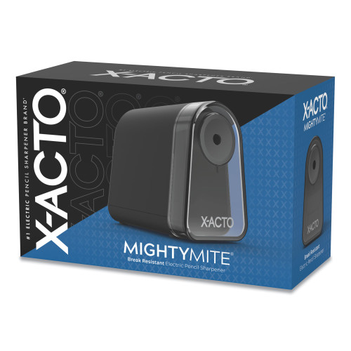 X-ACTO Model 19501 Mighty Mite Home Office Electric Pencil Sharpener, AC-Powered, 3.5 x 5.5 x 4.5, BlackGraySmoke (EPI19501X)