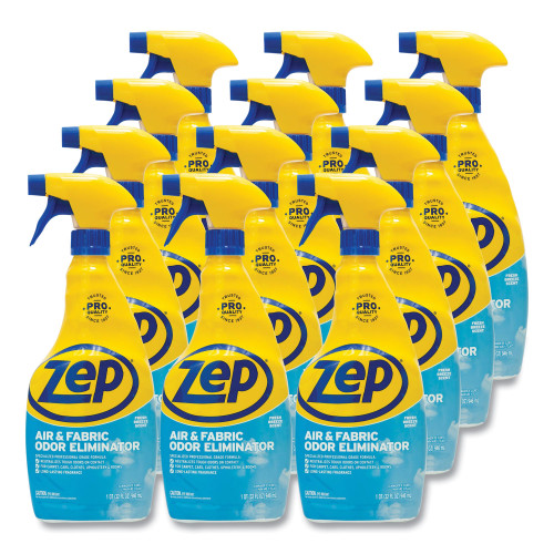 Zep Commercial Air and Fabric Odor Eliminator, Fresh Scent, 32 oz Bottle, 12Carton (ZPEZUAIR32CT)