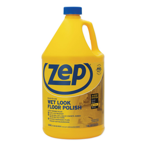 Zep Commercial Wet Look Floor Polish, 1 gal, 4Carton (ZPEZUWLFF128CT)