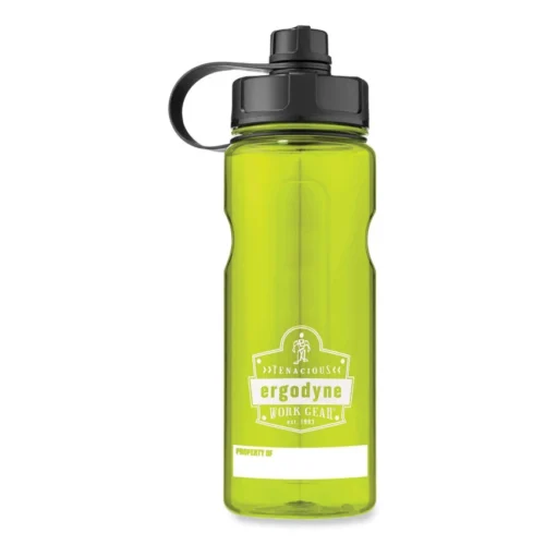 ergodyne Chill-Its 5151 Plastic Wide Mouth Water Bottle, 34 oz, Lime (EGO13153)