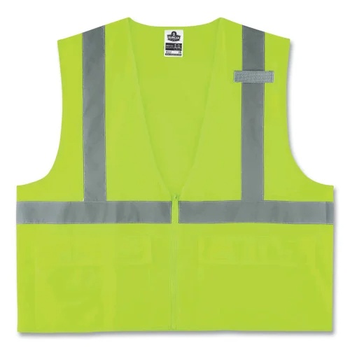 ergodyne GloWear 8225Z Class 2 Standard Solid Vest, Polyester, Lime, 2X-Large3X-Large (EGO21167)