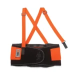 ergodyne ProFlex 100HV Economy Hi-Vis Spandex Back Support Brace, X-Small, 20 to 25 Waist, BlackOrange (EGO11881)