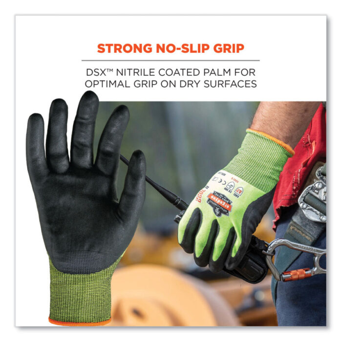 ergodyne ProFlex 7022 ANSI A2 Coated CR Gloves DSX, Lime, 2X-Large, Pair (EGO17976)