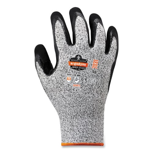 ergodyne ProFlex 7031 ANSI A3 Nitrile-Coated CR Gloves, Gray, Medium, Pair (EGO17983)