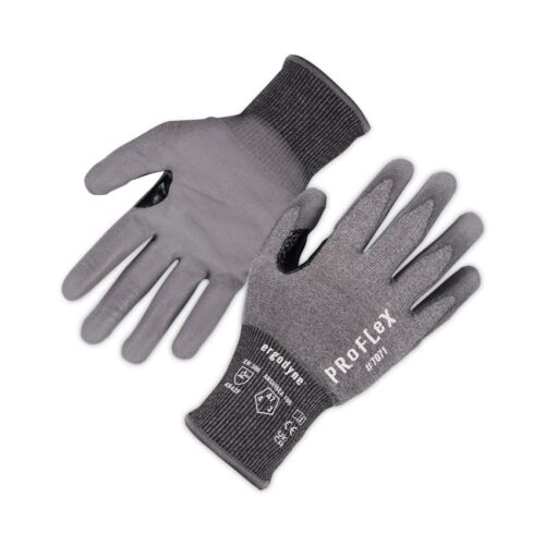 ergodyne ProFlex 7071 ANSI A7 PU Coated CR Gloves, Gray, X-Large, 12 PairsPack (EGO18065)