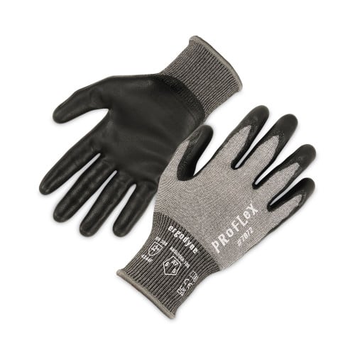 ergodyne ProFlex 7072 ANSI A7 Nitrile-Coated CR Gloves, Gray, Small, Pair (EGO10312)