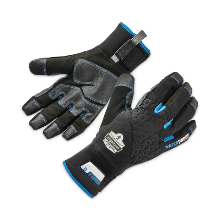 ergodyne ProFlex 818WP Thermal WP Gloves with Tena-Grip, Black, Large, Pair (EGO17384)