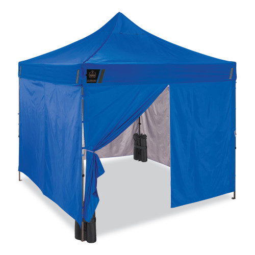 ergodyne Shax 6053 Enclosed Pop-Up Tent Kit, Single Skin, 10 ft x 10 ft, PolyesterSteel, Blue (EGO12977)