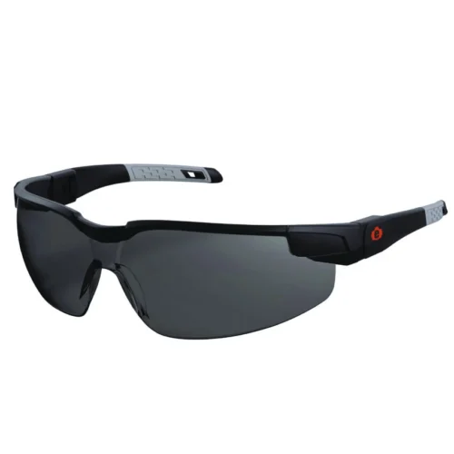 ergodyne Skullerz DELLENGER Anti-ScratchEnhanced Anti-Fog Safety Glasses w Adjustable Temples, Black Frame, Smoke Polycarbonate Lens (EGO50067)