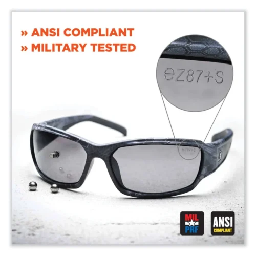 ergodyne Skullerz Odin Safety Glasses, Kryptek Highlander Nylon Impact Frame, Anti-Fog Clear Lens (EGO50303)