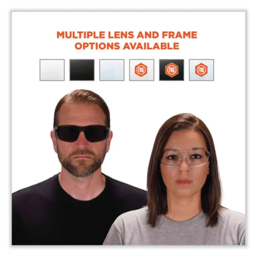 ergodyne Skullerz Saga Frameless Safety Glasses, Black Nylon Impact Frame, Anti-Fog IndoorOutdoor Polycarbonate Lens (EGO59183)