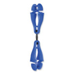 ergodyne Squids 3420 Dual Clip Swivel Glove Clip Holder, 1 x 0.6 x 5.5, Acetal Copolymer, Blue, 100Pack (EGO19517BULK)