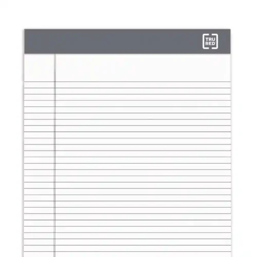 TRU RED Notepads, Narrow Rule, 50 White 5 x 8 Sheets, 6/Pack (TUDTR59900)