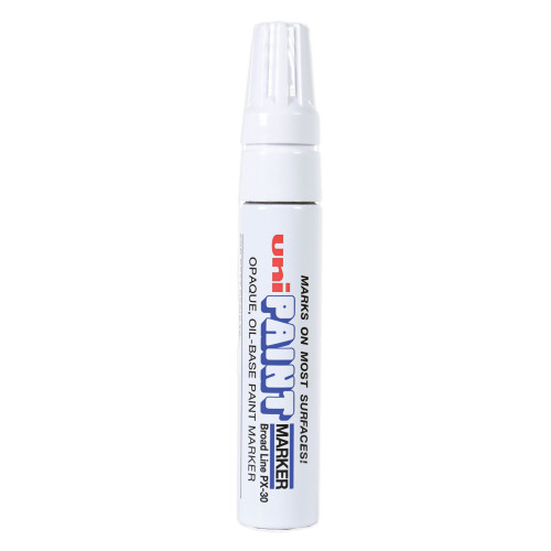 uni-Paint Permanent Marker, Broad Chisel Tip, White (UBC63743)