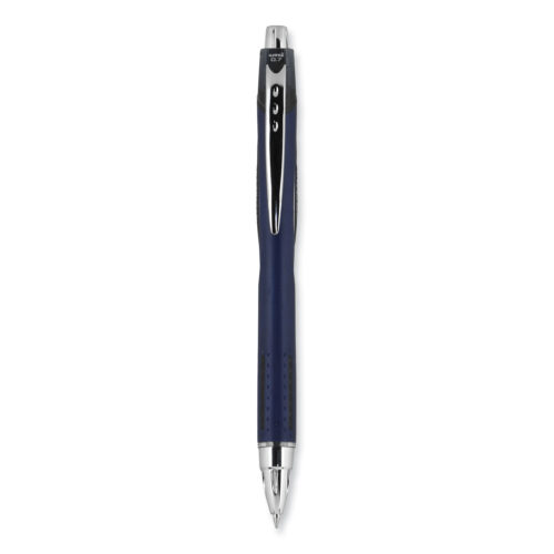 uniball Jetstream Retractable Hybrid Gel Pen, Fine 0.7 mm, Black Ink, BlueSilver Barrel (UBC62152)