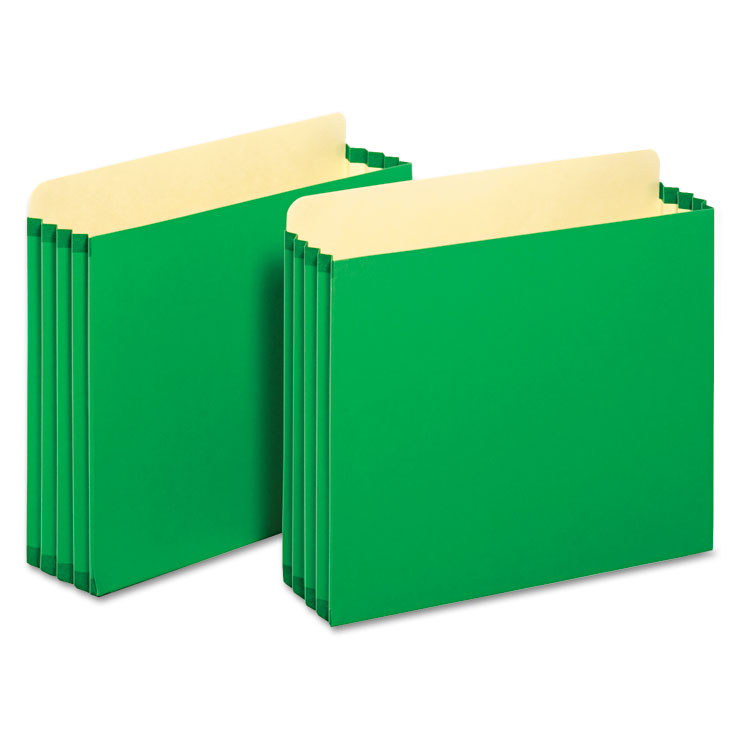 Pendaflex File Cabinet Pockets, 3.5" Expansion, Letter Size, Green, 10/Box (PFXFC1524PGRE)