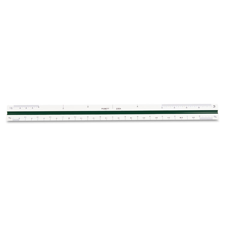 Chartpak Triangular Scale, Plastic, 12" Long, Architectural, Color-Coded (CHA235A)