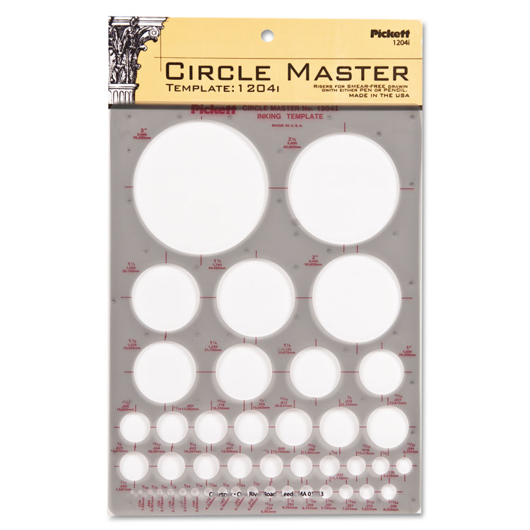 Chartpak Templates, Circles, 7 x 10, Smoke (CHA1204I)