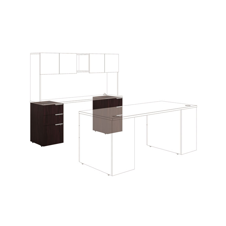 HON Voi Support Pedestal, Left or Right, 3-Drawers: Box/Box/File, Legal/Letter, Mahogany, 16" x 20" x 28.5" (HONVSP20XN)