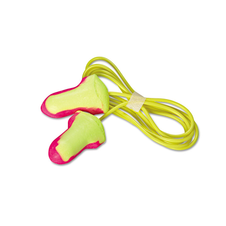 Honeywell LL-30 Laser Lite Single-Use Earplugs, Corded, 32NRR, Magenta/Yellow, 100 Pairs (HOWLL30)