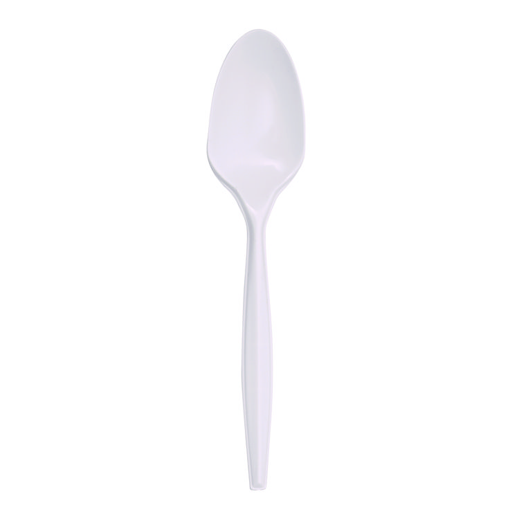 Boardwalk Mediumweight Polypropylene Cutlery, Teaspoon, White, 1000/Carton (BWKSPOONMWPP)