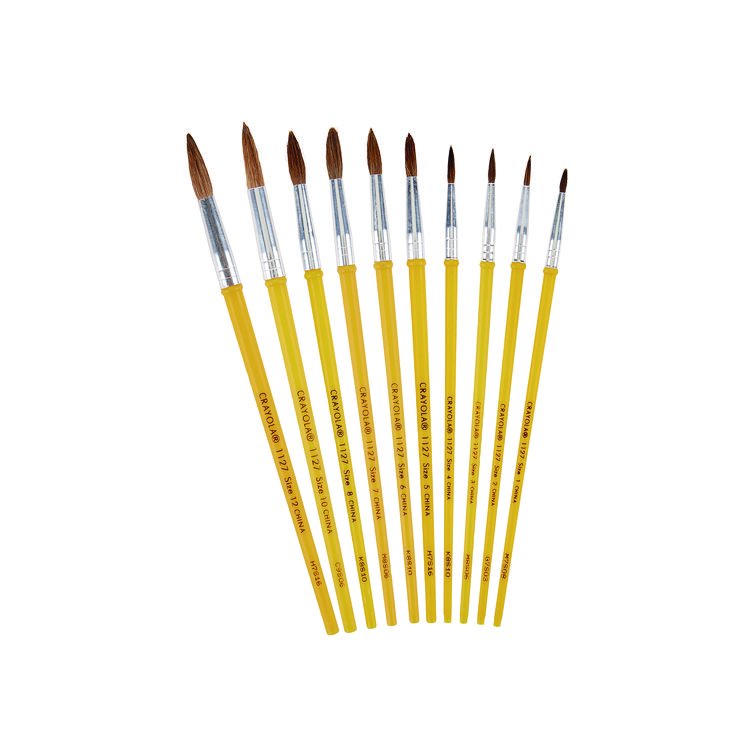 Crayola Watercolor Brush Set, Size 12, Camel-Hair Blend, Round Profile, 3/Pack (CYO051127012)