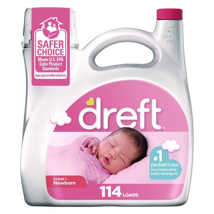 Dreft Ultra Laundry Detergent, Baby Powder Scent, 150 oz Bottle, 4/Carton (PGC12128)