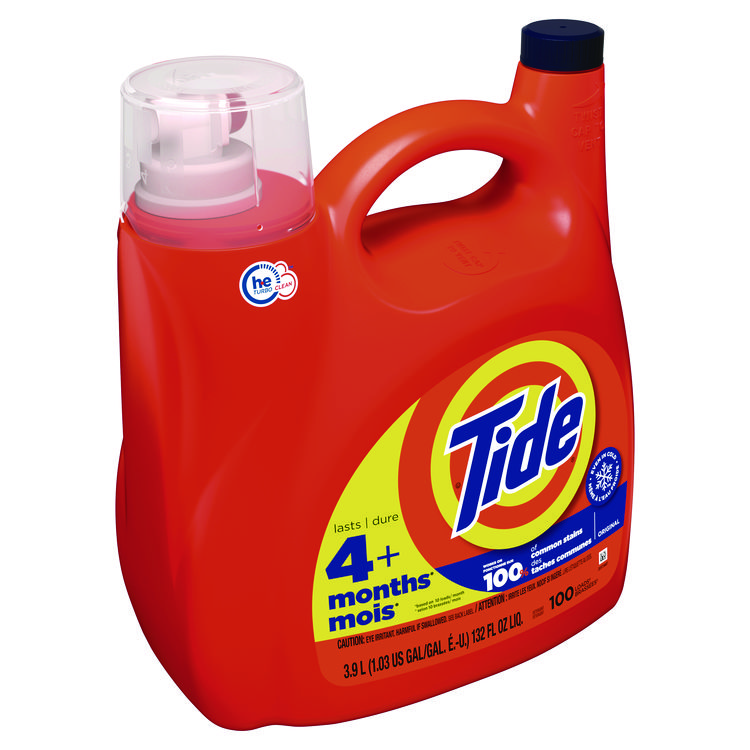 Tide Liquid Laundry Detergent, Original Scent, 132 oz Pour Bottle, 4/Carton (PGC12101)